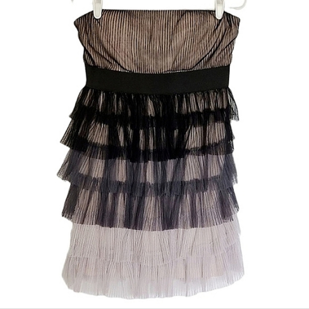 7010 * Wet Seal Tiered Ruffle Mini Dress NWT Size L Vintage 80s